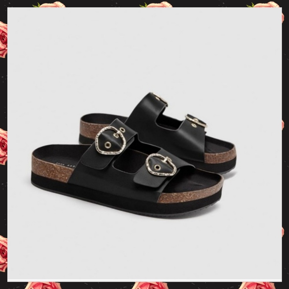 New 💥 Zara Basic Collection buckle sandals 10